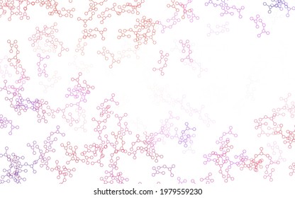 Light Blue, Red vector background with forms of artificial intelligence. Colored AI structure with gradient lines and dots. Design for depiction of cyber innovations.