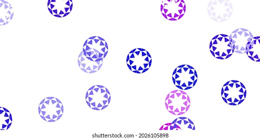 Azul claro, fondo vectorial rojo con burbujas. Ilustración abstracta brillante con gotas coloridas. Patrón de folletos, folletos.