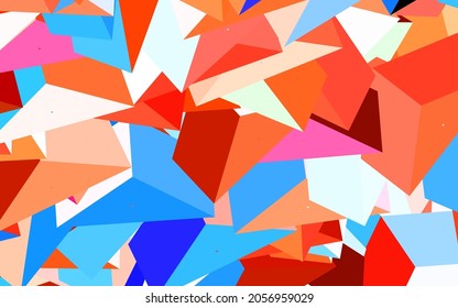Light Blue, Red vector background with triangles. Decorative design in abstract style with triangles. Modern template for landing page.