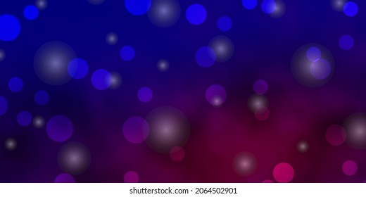 Light Blue, Red vector background with circles, stars. Colorful disks, stars on simple gradient background. Pattern for booklets, leaflets.