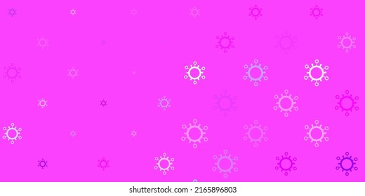 Light blue, red vector background with covid-19 symbols. Colorful abstract illustration with gradient medical shapes. Best design for quarantine events.
