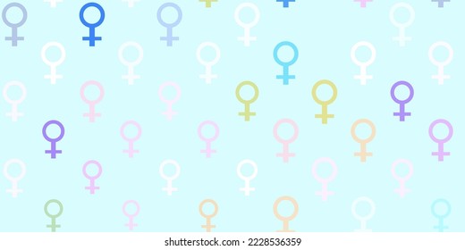 Light Blue, Red vector background with woman symbols. Abstract illustration with a depiction of women power. Simple design for your web site.