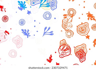 Azul claro, fondo vectorial rojo con formas abstractas. Ilustración simple y colorida con formas abstractas de gradiente. Fondo para un teléfono móvil.