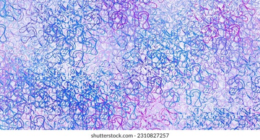 hellblauer, roter Vektorhintergrund mit verbogenen Linien. Farbige Illustration mit geschwungenen Linien. Muster für Werbung, Werbung.