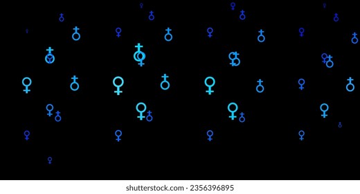 Light Blue, Red vector background with woman symbols. Colorful feminism symbols with a gradient in modern style. Design for International Women’s Day.