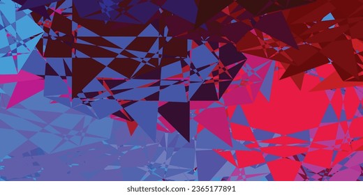Hellblau, roter Vektorhintergrund mit polygonalen Formen. Dreiecksformen mit buntem Farbverlauf im abstrakten Stil. Design für Ihre Bildschirmhintergründe.