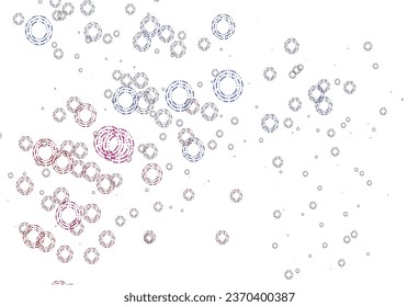 Light Blue, Red vector background with bubbles. Abstract illustration with colored bubbles in nature style. Pattern for ads, leaflets.