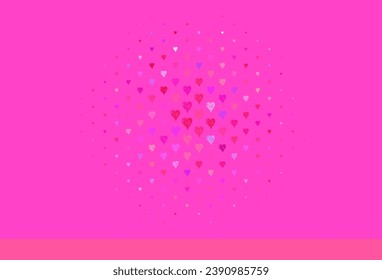 Light Blue, Red vector background with Shining hearts. Shining illustration with hearts on abstract template. Pattern for valentine's ad, booklets.