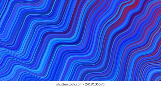 Light Blue, Red vector background with bent lines. Creative illustration in halftone style with gradient. The best colorful design for your business.