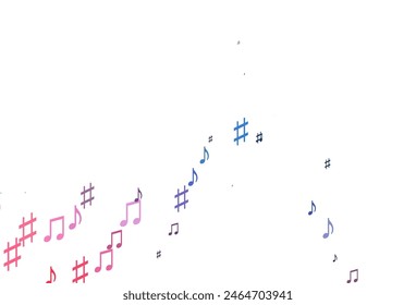 Light Blue, Red vector background with music symbols. Modern abstract illustration with melody keys. Pattern for festival leaflets.