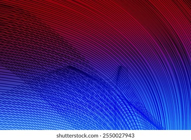 Light Blue, Red vector background with wry lines. Colorful abstract illustration with gradient lines. New composition for your brand book.