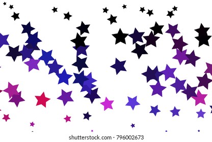 Light Blue, Red vector background with colored stars. Blurred decorative design in simple style with stars. The pattern can be used for wrapping gifts.