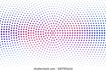 Light Blue, Red vector banner set of circles, spheres. Donuts Background. Creative Design Templates. Technology halftone illustration.