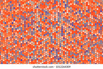 Light Blue, Red vector banner with circles, spheres. Abstract spots. Background of Art bubbles in halftone style with colored gradient.