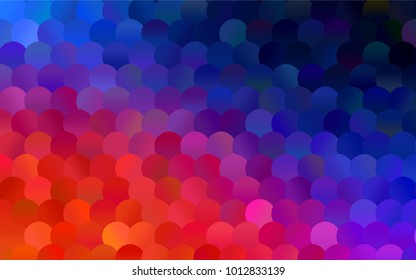 Light Blue, Red vector banner with circles, spheres. Abstract spots. Background of Art bubbles in halftone style with colored gradient.