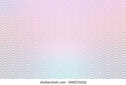 Light Blue, Red vector banner with circles, spheres. Abstract spots. Background of Art bubbles in halftone style with colored gradient.