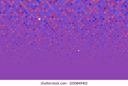 Light Blue, Red vector banner with circles, spheres. Abstract spots. Background of Art bubbles in halftone style with colored gradient.