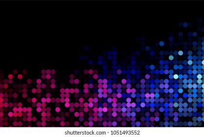 Light Blue, Red vector banner with circles, spheres. Abstract spots. Background of Art bubbles in halftone style with colored gradient.