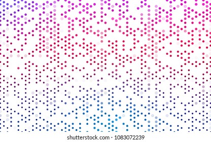 Light Blue, Red vector red banner with set of circles, dots. Donuts Background. Creative Design Template. Technological halftone illustration.