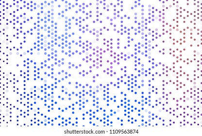 Light Blue, Red vector banner with circles, spheres. Abstract spots. Background of Art bubbles in halftone style with colored gradient.