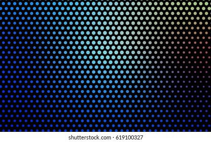 Light Blue, Red vector red banner with set of circles, dots. Donuts Background. Creative Design Template. Technological halftone illustration.