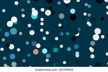 Light Blue, Red vector red banner with set of circles, dots. Donuts Background. Creative Design Template. Technological halftone illustration.