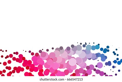 Light Blue, Red vector red banner with set of circles, dots. Donuts Background. Creative Design Template. Technological halftone illustration.