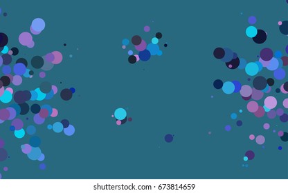 Light Blue, Red vector red banner with set of circles, dots. Donuts Background. Creative Design Template. Technological halftone illustration.