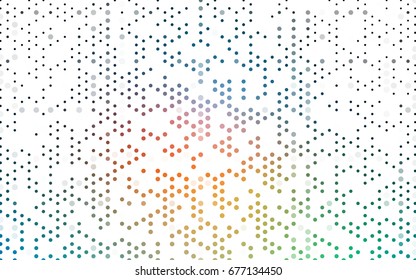 Light Blue, Red vector red banner with set of circles, dots. Donuts Background. Creative Design Template. Technological halftone illustration.