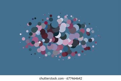 Light Blue, Red vector banner with circles, spheres. Abstract spots. Background of Art bubbles in halftone style with colored gradient.