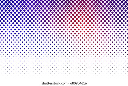 Light Blue, Red vector banner with circles, spheres. Abstract spots. Background of Art bubbles in halftone style with colored gradient.