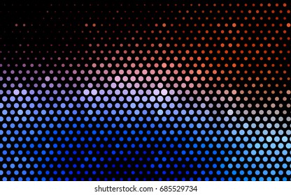 Light Blue, Red vector red banner with set of circles, dots. Donuts Background. Creative Design Template. Technological halftone illustration.