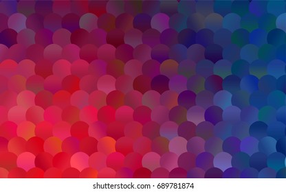 Light Blue, Red vector red banner with set of circles, dots. Donuts Background. Creative Design Template. Technological halftone illustration.