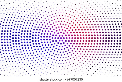 Light Blue, Red vector banner set of circles, spheres. Donuts Background. Creative Design Templates. Technology halftone illustration.