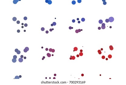 Light Blue, Red vector red banner with set of circles, dots. Donuts Background. Creative Design Template. Technological halftone illustration.