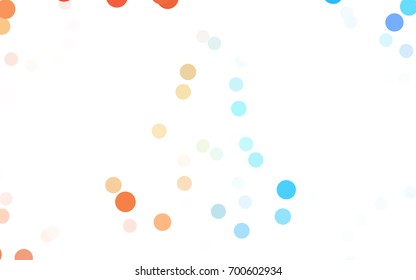 Light Blue, Red vector banner with circles, spheres. Abstract spots. Background of Art bubbles in halftone style with colored gradient.