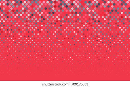 Light Blue, Red vector banner with circles, spheres. Abstract spots. Background of Art bubbles in halftone style with colored gradient.