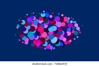 Light Blue, Red vector red banner with set of circles, dots. Donuts Background. Creative Design Template. Technological halftone illustration.