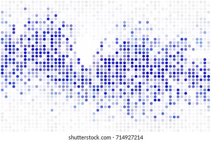 Light Blue, Red vector banner with circles, spheres. Abstract spots. Background of Art bubbles in halftone style with colored gradient.