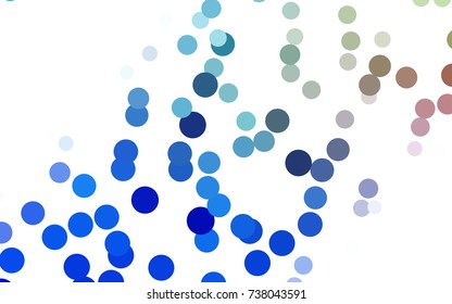 Light Blue, Red vector banner with circles, spheres. Abstract spots. Background of Art bubbles in halftone style with colored gradient.