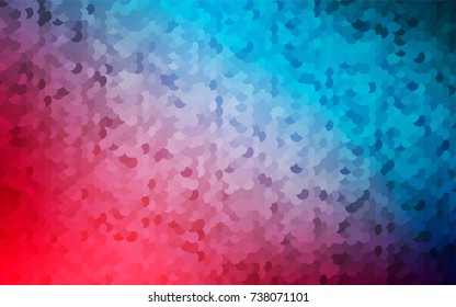 Light Blue, Red vector banner with circles, spheres. Abstract spots. Background of Art bubbles in halftone style with colored gradient.