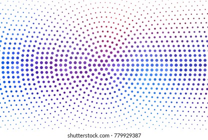 Light Blue, Red vector banner set of circles, spheres. Donuts Background. Creative Design Templates. Technology halftone illustration.