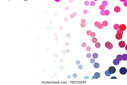 Light Blue, Red vector red banner with set of circles, dots. Donuts Background. Creative Design Template. Technological halftone illustration.