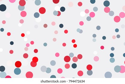 Light Blue, Red vector banner with circles, spheres. Abstract spots. Background of Art bubbles in halftone style with colored gradient.