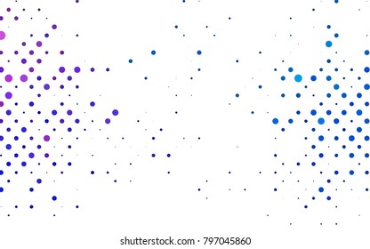 Light Blue, Red vector red banner with set of circles, dots. Donuts Background. Creative Design Template. Technological halftone illustration.
