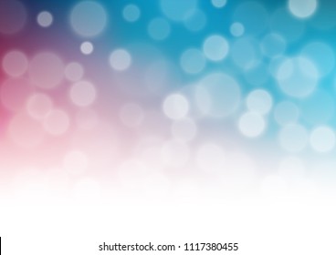 Light Blue, Red vector blurred shine abstract pattern. A completely new color illustration in a bokeh style. A new texture for your design.