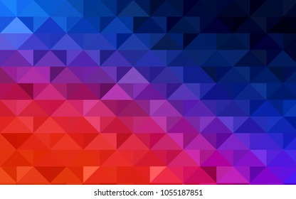 Light Blue, Red vector blurry triangle background. Creative illustration in halftone style with gradient. A completely new template for your business design.