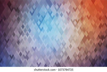 Light Blue, Red vector blurry rectangular background. Geometric background in square style with gradient. The pattern can be used for brand-new background.