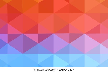 Light Blue, Red vector blurry triangle pattern. Colorful abstract illustration with gradient. The polygonal design can be used for your web site.