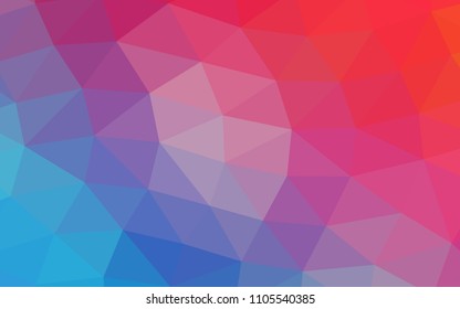 Light Blue, Red vector blurry hexagon blurry triangle. A sample with polygonal shapes. The template can be used as a background for cell phones.